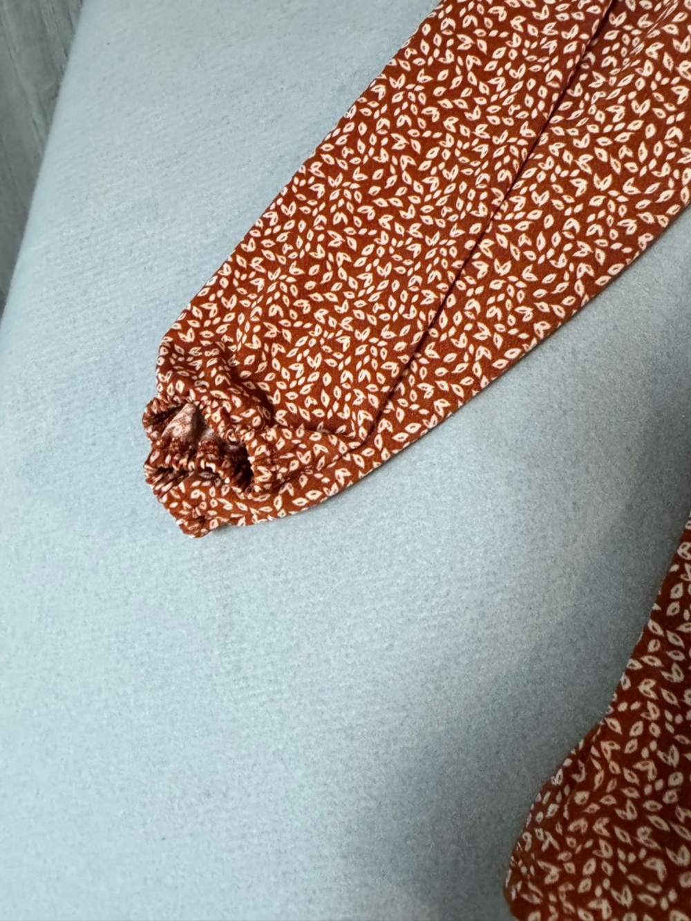 Adrianna Papell Rust Long Sleeve Blouse - Picture 4 of 8
